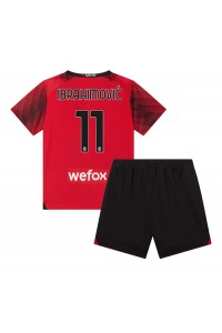 Fotbalové Dres AC Milan Zlatan Ibrahimovic #11 Dětské Domácí Oblečení 2023-24 Krátký Rukáv (+ trenýrky)